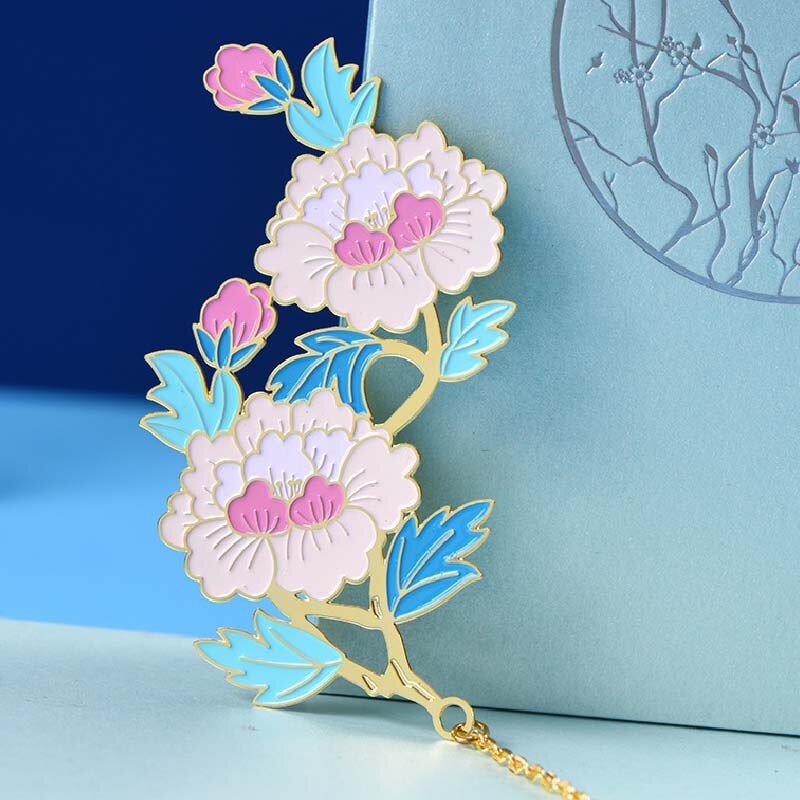 Marcapáginas hueco de Metal con flor creativa, Clip de libro para estudiantes, de paginación, papelería, suministros de oficina escolar, recuerdos Retro,: B