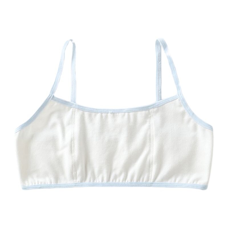 Junior student meisjes trainingsbeha dun licht gewatteerd spaghettibandjes ondergoed: Blauw