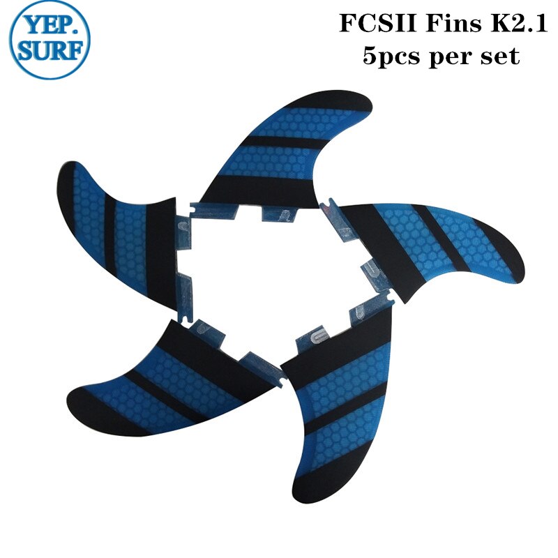 Aletas de Surf FCS2 G3/G5/K2.1, juego de tres aletas triples, azul
