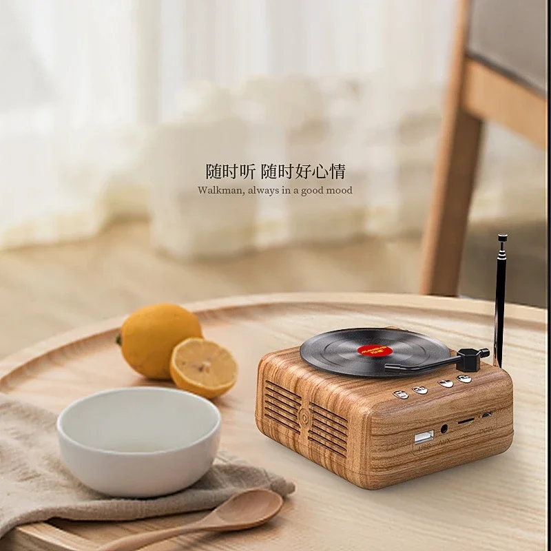 atomisk vinyl platespiller bluetooth høyttaler retro lyd radio hifi lydeffekt super lang vent litt bluetooth musikk