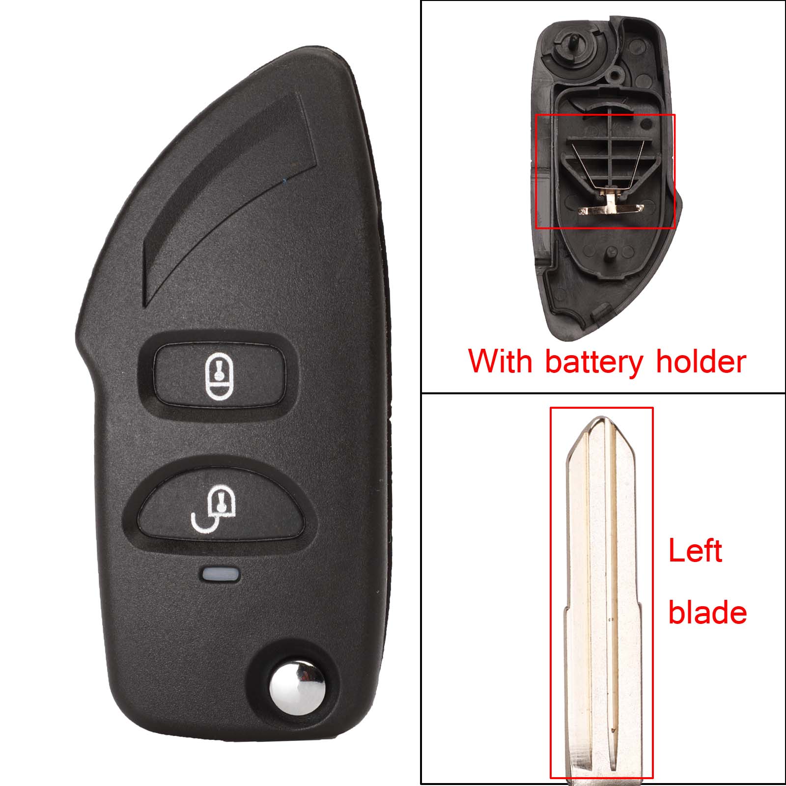 Jingyuqin-carcasa modificada 2b para llave, cubierta para Hyundai Elantra Santa Fe Eagle Terracan Atos trasjet, apta para Kia Carens: left blade holder / for kia