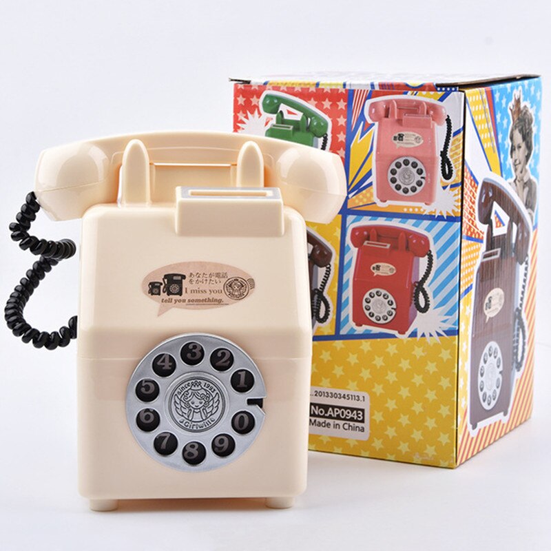 Retro sød telefon sparegris hjem indretning børns opsparing legetøj til venner børn