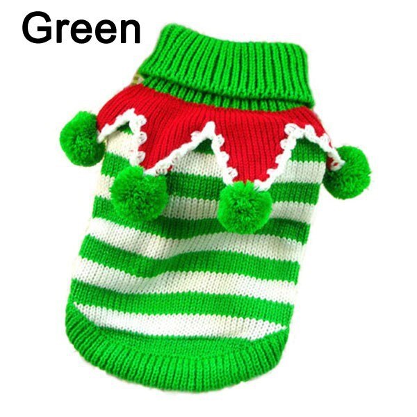 Schattige kersttrui met strepen voor hondenkleding, puppytrui, kleding voor honden en katten
