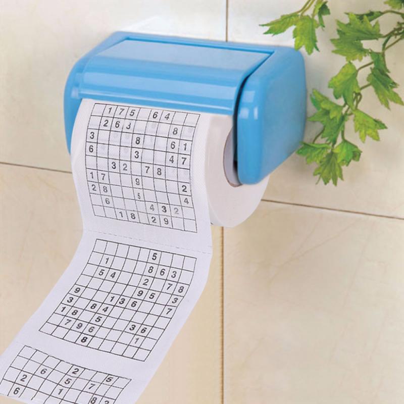 2 couches Durable Sudoku Jeu Wc Sur Tissu Imprimé Rouleau de Papier Hygiénique Bon Jeu de Puzzle Pour Enfants Nouveauté Offre Spéciale