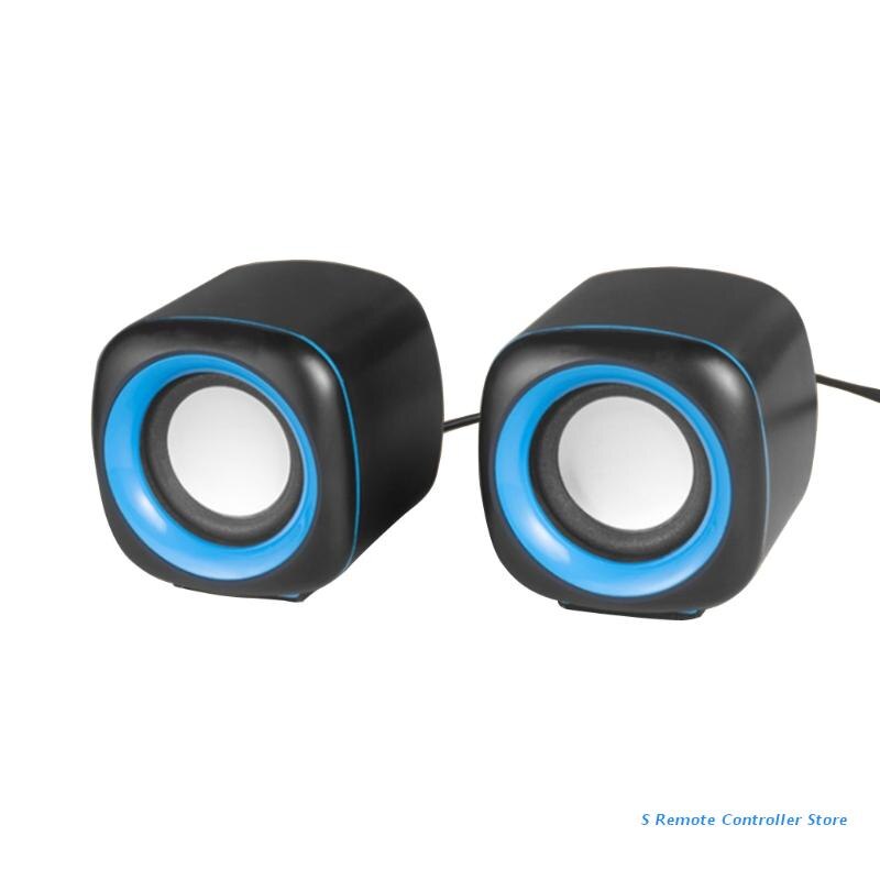 USB Wired Computer Speakers Deep Bass Sound Box Speaker For PC Laptop Powerful Subwoofer Multimedia Loudspeakers: dark blue