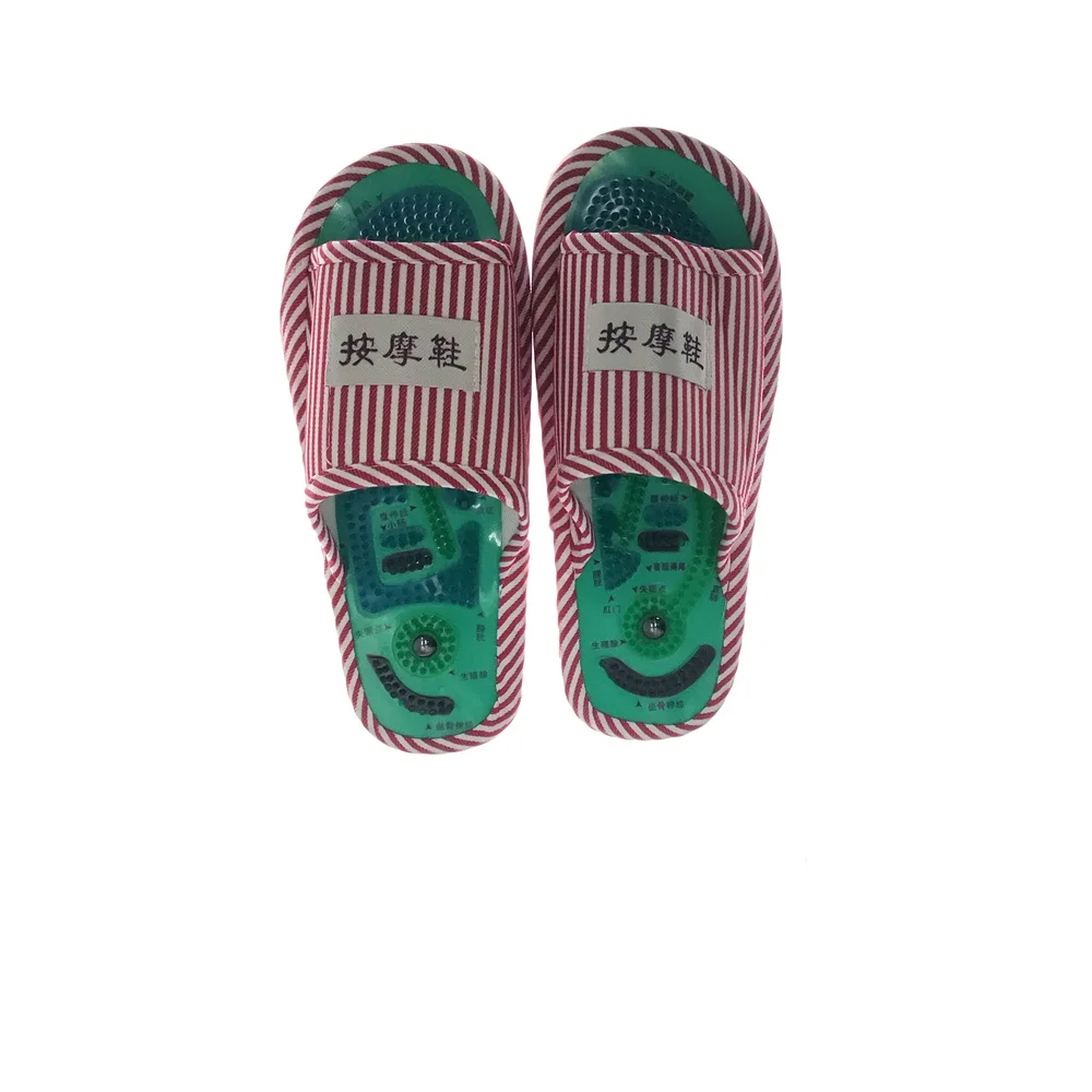 Acupunctuur Voetmassage Slippers Gezondheid Schoen Shiatsu Magnetische Sandalen Acupunctuur Gezonde Voetverzorging Massager Magneet Schoenen: Rood