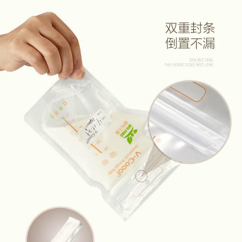 Sacs de stockage de lait maternel pour bébé 30 pièces/paquet 180ml avec Double étanchéité garder le lait maternel frais sans BPA sacs de lait maternel BNA077