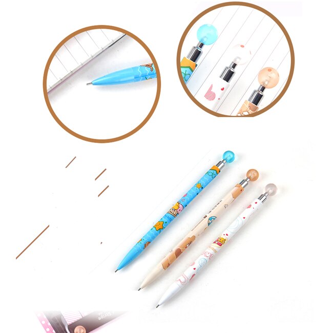 3 stuks schattige kawaii sushi voedselpers automatische mechanische potlood schrijven tekenen school kantoorbenodigdheden studenten briefpapier 0.5mm