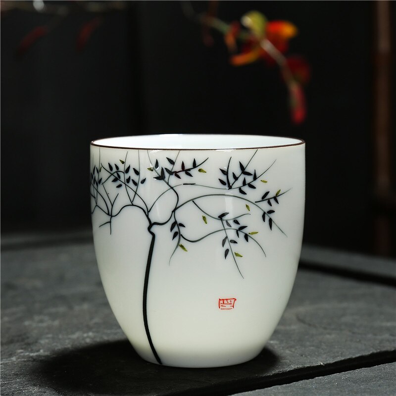 Chanshova tradicional estilo chinês 150ml sob vitrificado mão desenhada padrão cerâmica xícara de chá porcelana porcelana café copos g001: 1