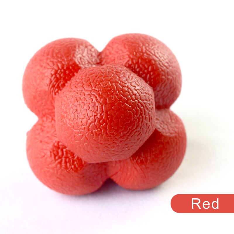 Silicagel Agile Gecoördineerd Reactie Oefening Fitness Training Bal 5.5Cm Zeshoekige Reactie Bal: Rood