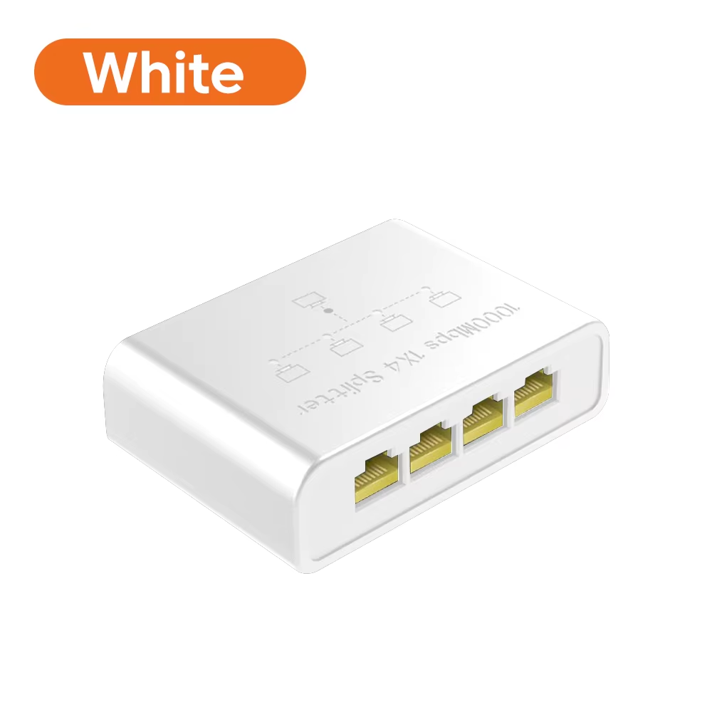 Switch de rede gigabit de 5- portas vikefon, switch ethernet de  rj45 portas para conexão de cabo de rede, divisor de rede, expansor de cabo: Branco