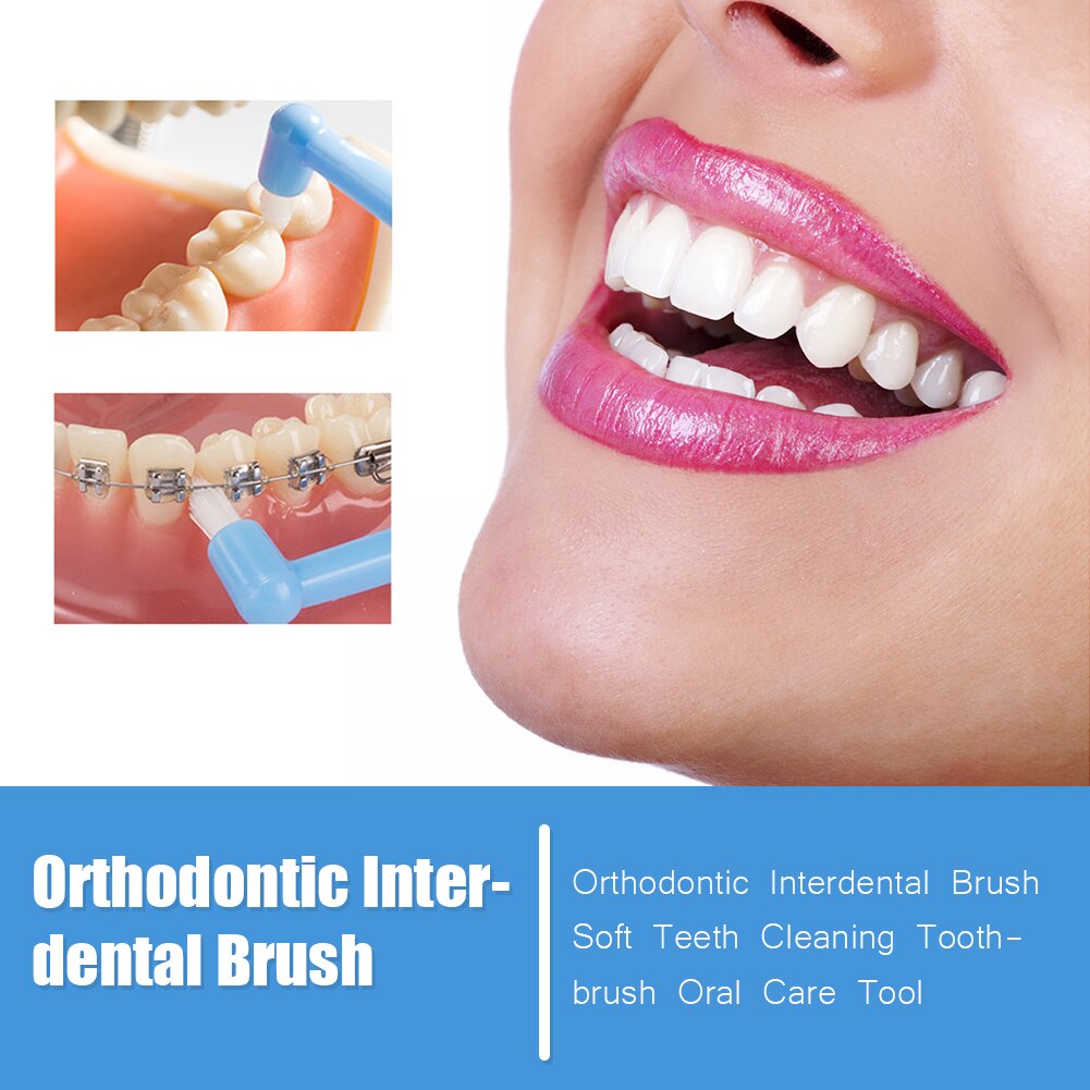 Cepillo de dientes Interdental de ortodoncia, herramienta de limpieza de huecos, suave,