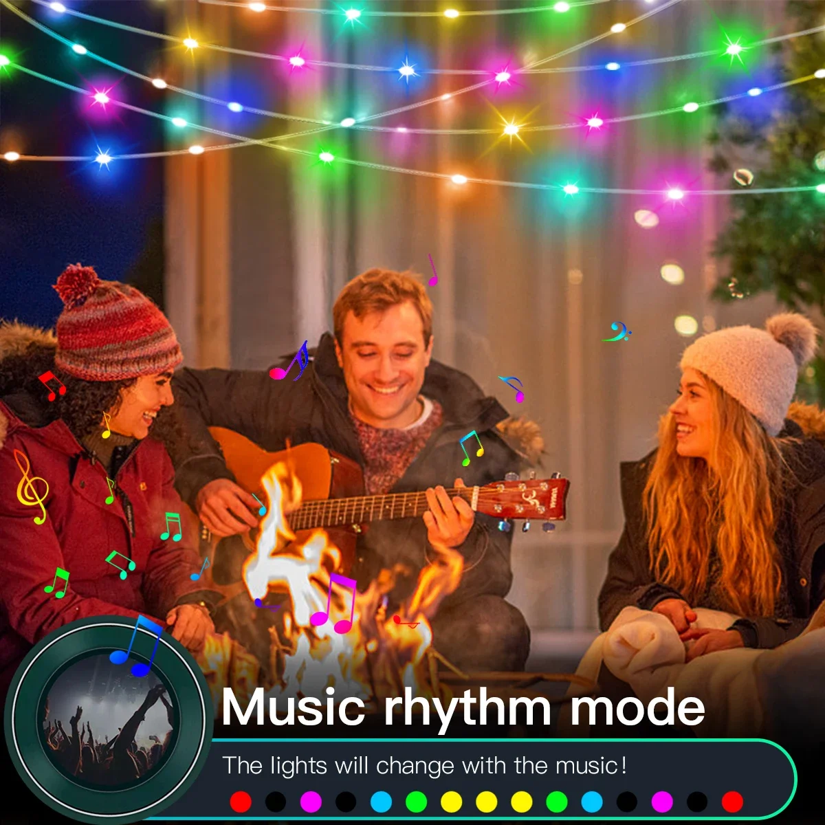 20M RGBIC USB 5V LED Stachel Licht Bluetooth Musik APP WS2812 Programmierbare DIY Lichterkette Geburtstag Party Girlande weihnachten Dekor