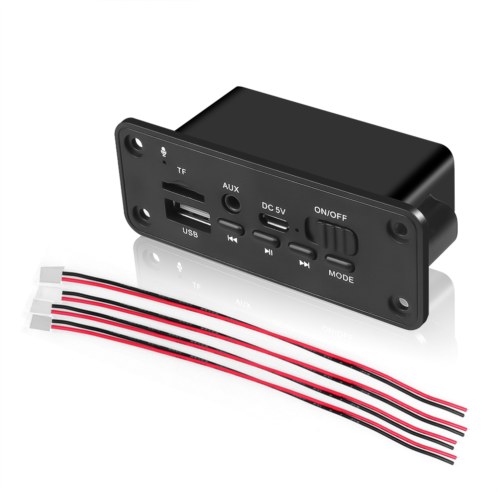 DC 5V 6W Amplifier Bluetooth 5.0 MP3 Player Decoder Board FM Radio TF USB 3.5mm AUX Module Bluetooth Receiver Car kit Audio: Default Title