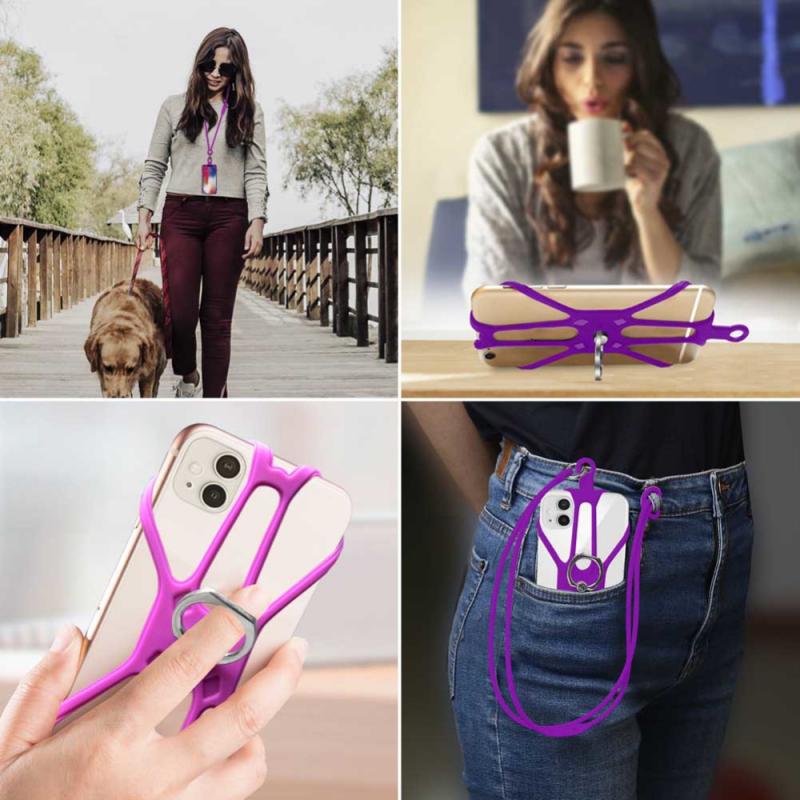 Mobile Phone Silicone Lanyard Universal Mobile Phone Silicone Lanyard Case Cover Holder Neck Strap Belt Phone Holder In Stock