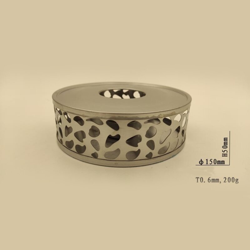 Chauffe-thé en acier inoxydable, Base de bougie de théière ronde, chauffe-thé chauffe-plat (sans bougies)