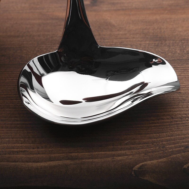 Cuchara torcida de acero inoxidable 304, Mini cuchara de concha de sopa, utensilios de cocina de metal con gachas pequeñas
