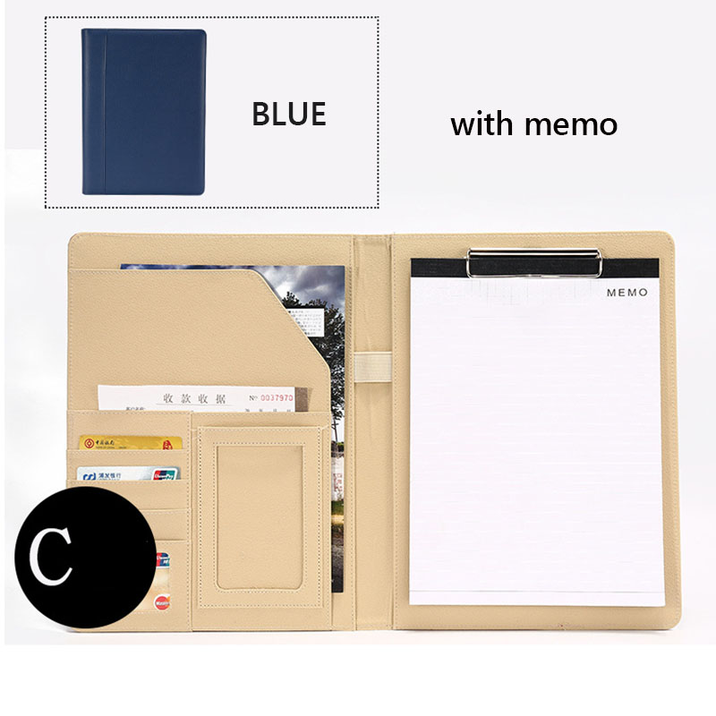 Datei Mappe A4 mit Taschenrechner Multifunktion Datei Papier Organizer Manager dokumentieren Pads Aktentasche Padfolio Tasche Geschäft Lieferungen: BlueC