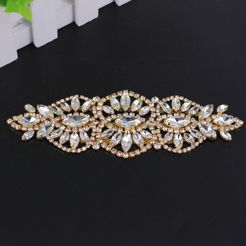 1 para brillant weiß kristall Applikationen stein quasten für Bekleidungs Kostüm Dekoration atemberaubend Strass Applikationen trimmen: Applikationen Gürtel 1