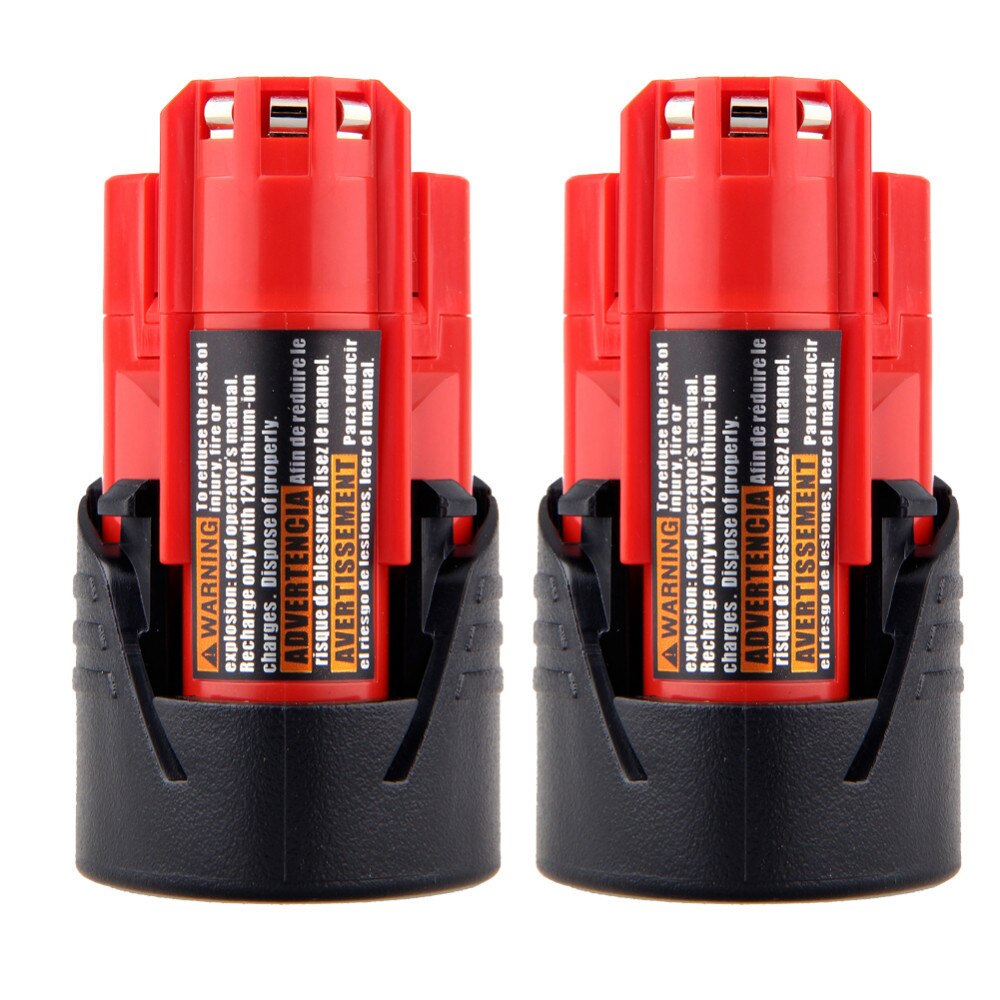 Replacement Battery for Milwaukee M12 - 12V 3000mAh Li-ion - 48-11-2401 Cordless Tools: 2 batteries