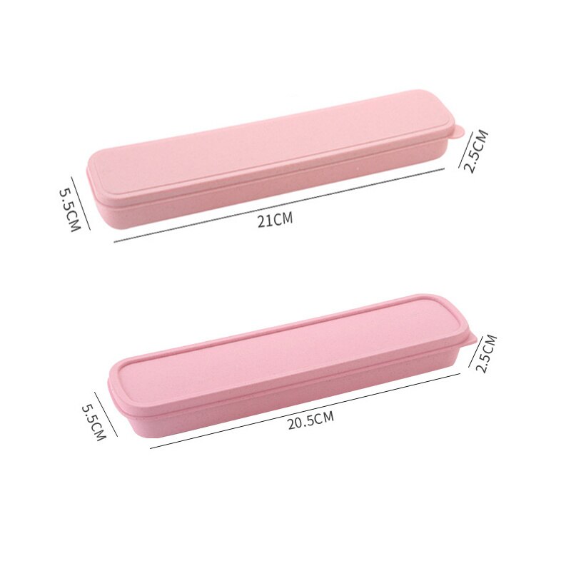 Fork Spoon Box with Lid Wheat Straw Cutlery Box Portable Tableware Cutlery Box Dinner Set Travel Packaging Storage Box Table Set