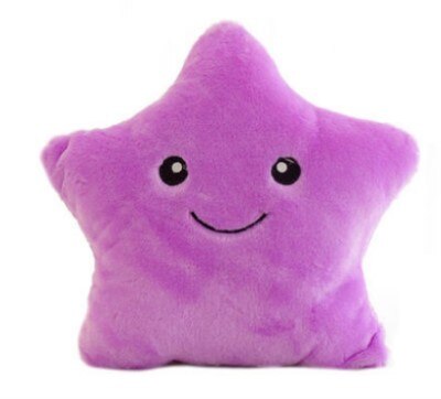 Cojín luminoso de 38cm con forma de estrella de cinco puntas para de Año: purple