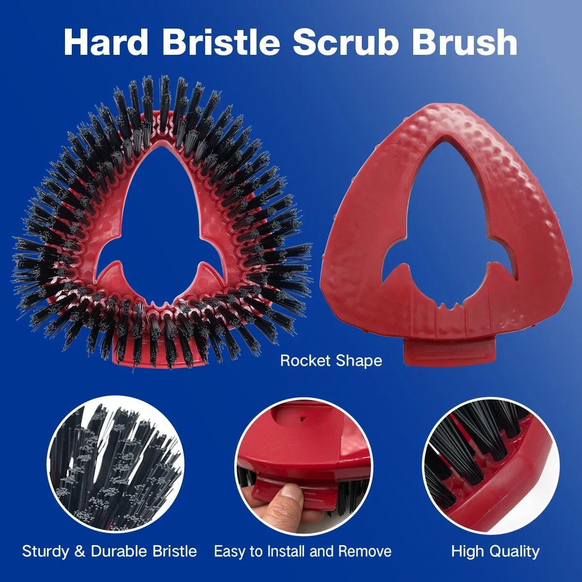 1 Extendable Spin Mop Handle(56-123cm) + 1 Scrub Brush +1 Triangle Base Compatible With Vileda / O Cedar Easy Wring Spin Mop