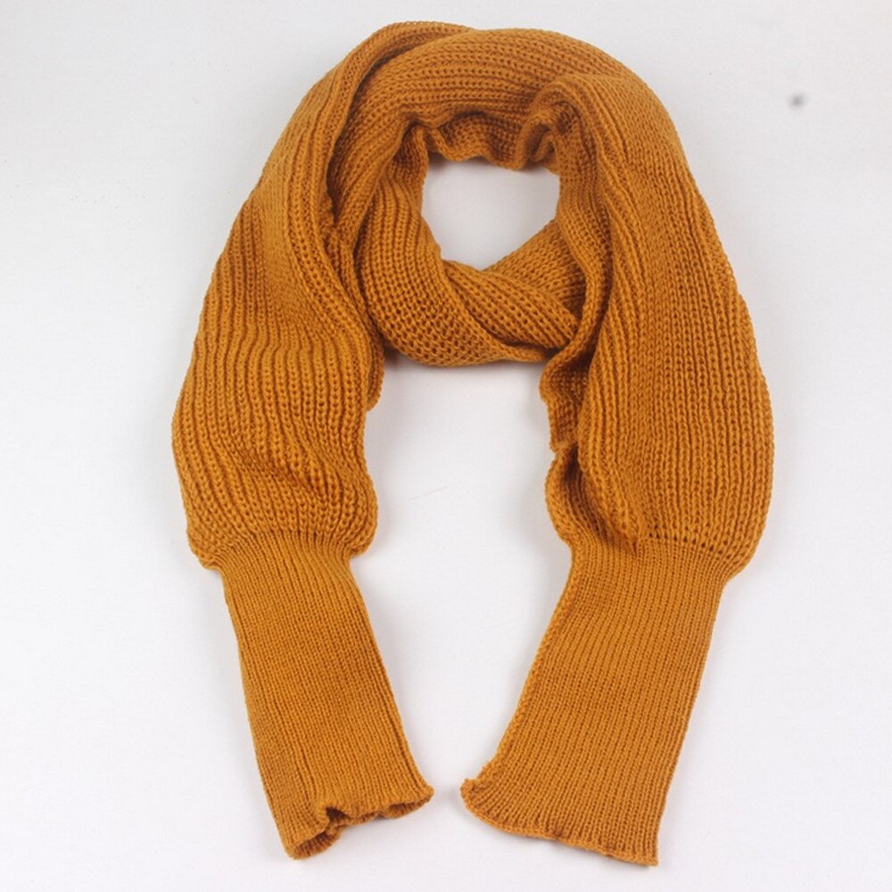 Écharpe Poncho pour femmes, écharpe châle en tricot, à manches longues, à la , hiver vêtement enveloppant à manches longues: YELLOW