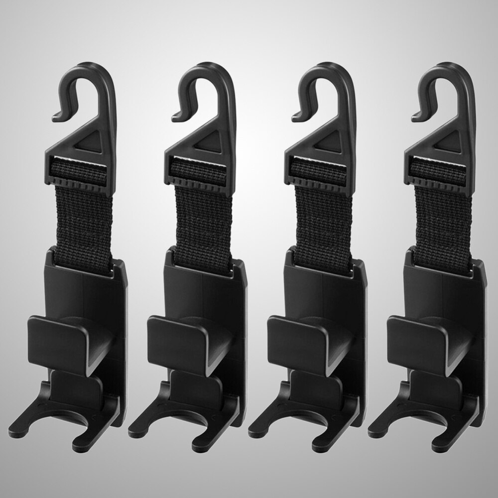 4PCS Car Hooks Concealed Super Load Bearing Household Auto Hooks Multi-function Storage Hooks (Black)