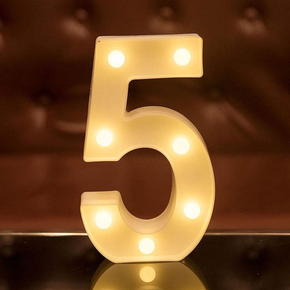 Party Decoration Number 0-9 Letter LED Lights Luminous Number Lamp Decor Battery Night Light For Home Wedding Birthday Christmas