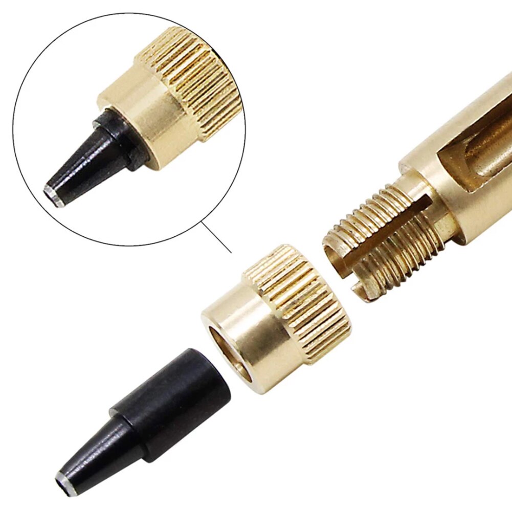 Automatic Belt Punch Leather Belt Screw Hole Puncher Wooden Handle Bookbinding Tool With 6 Tips 1.5-4mm Hole Punch Screw Drill