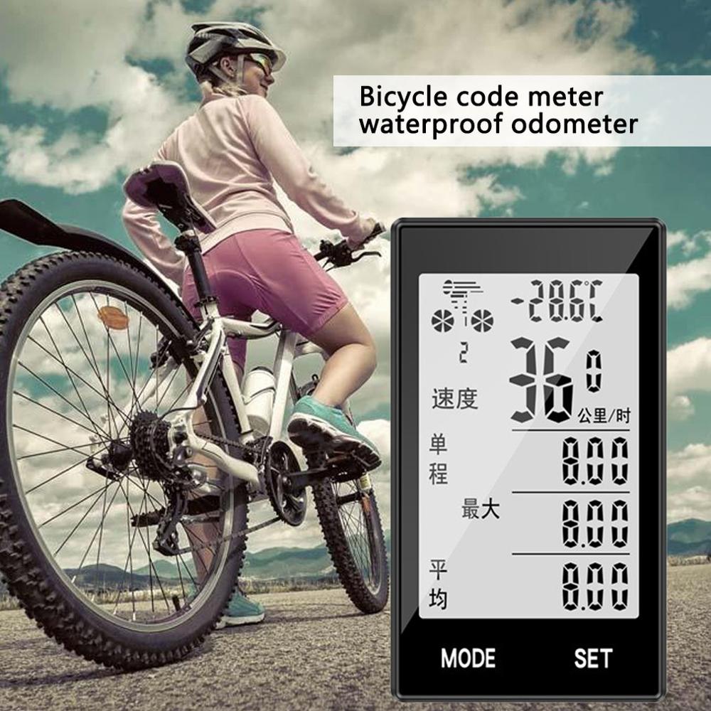 Trådløs cykelcykel cykelcomputer med pulsmåler hastighedsmåler kilometertæller og kaloritæller
