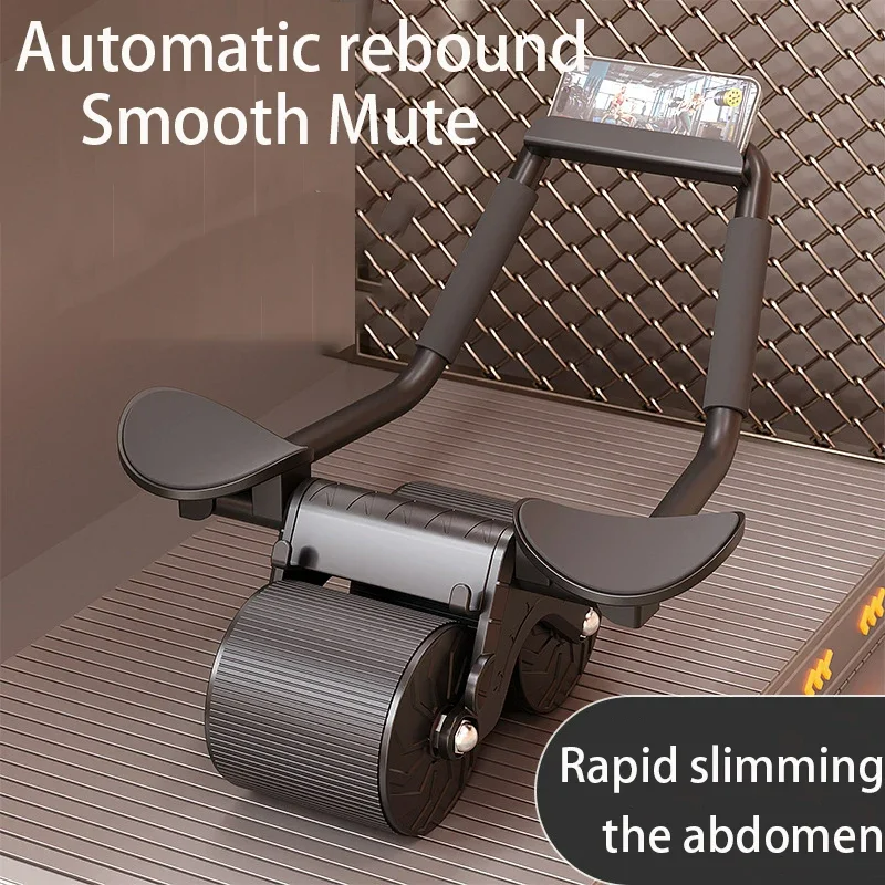 Buikwiel Oefening Buikspier Trainer Ab Roller Elleboog Ondersteuning Automatische Rebound Buik Roller Wiel Glijbaan