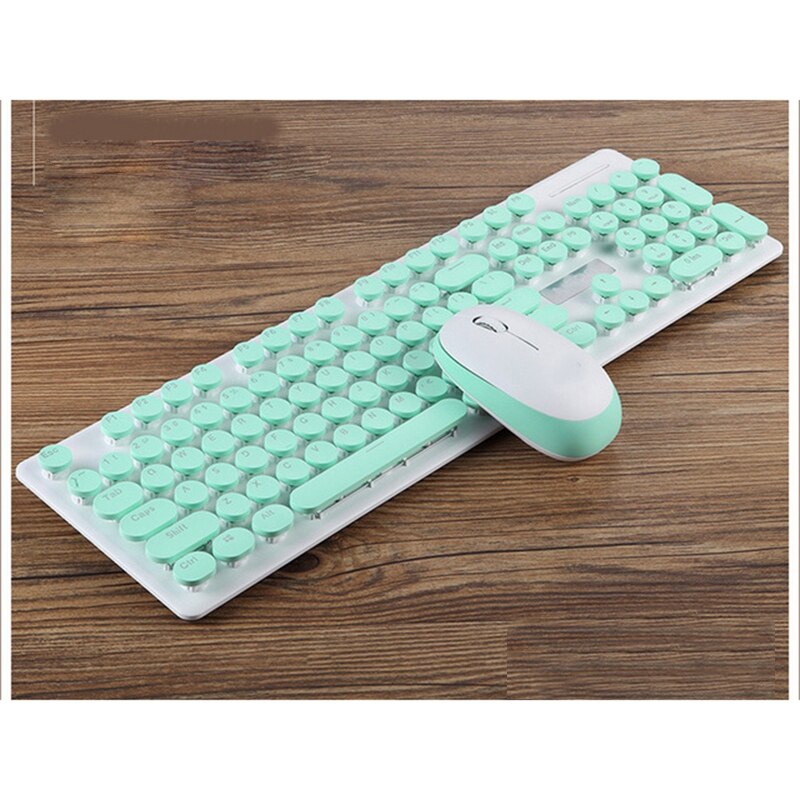 N520 Keyboard and Mouse Set, 2.4G Wireless Keyboard and Mouse, 104-Key Punk Retro Mechanical Feel Keyboard and Mouse