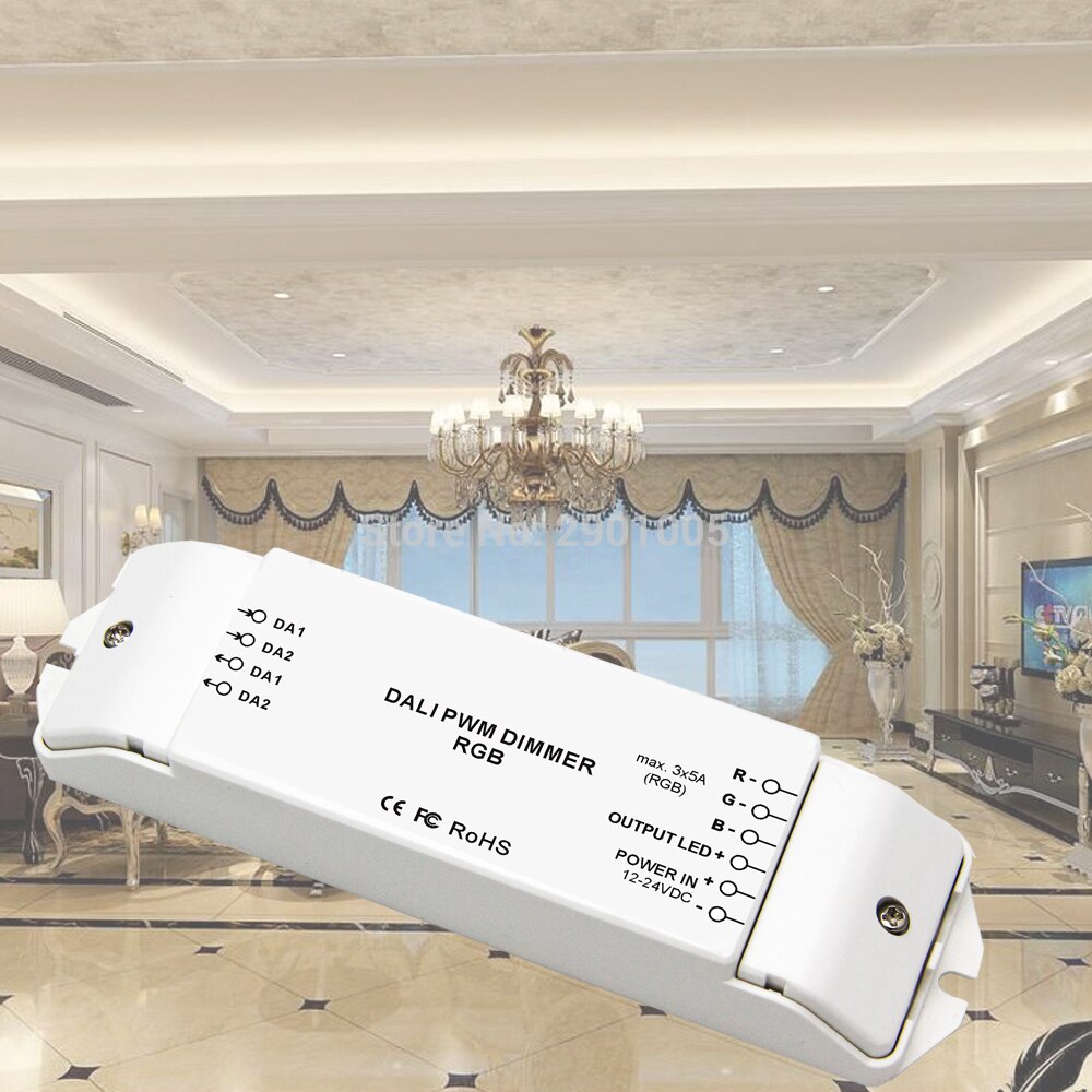 CV 3CH DALI led lamp dimming Driver PWM RGB dimmer Controller for 5050 3528 led strip 4096 levels DC12v-24v