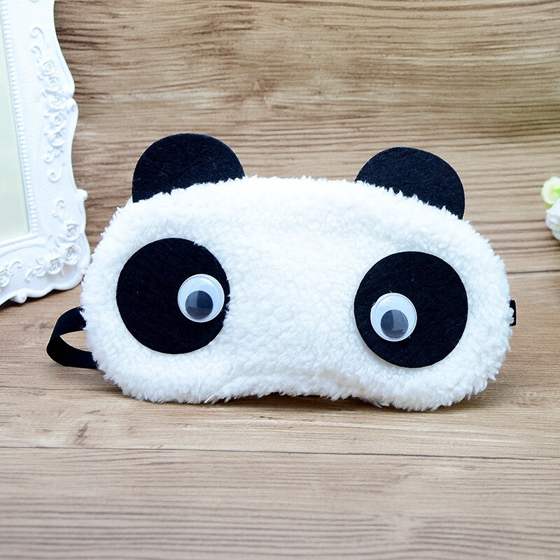 Sleep Eye Mask Plush Sleeping Eye Mask Panda Eye Cover Sleeping Mask Cartoon Travel Rest Eye patch Blindfolds Band Shade: B
