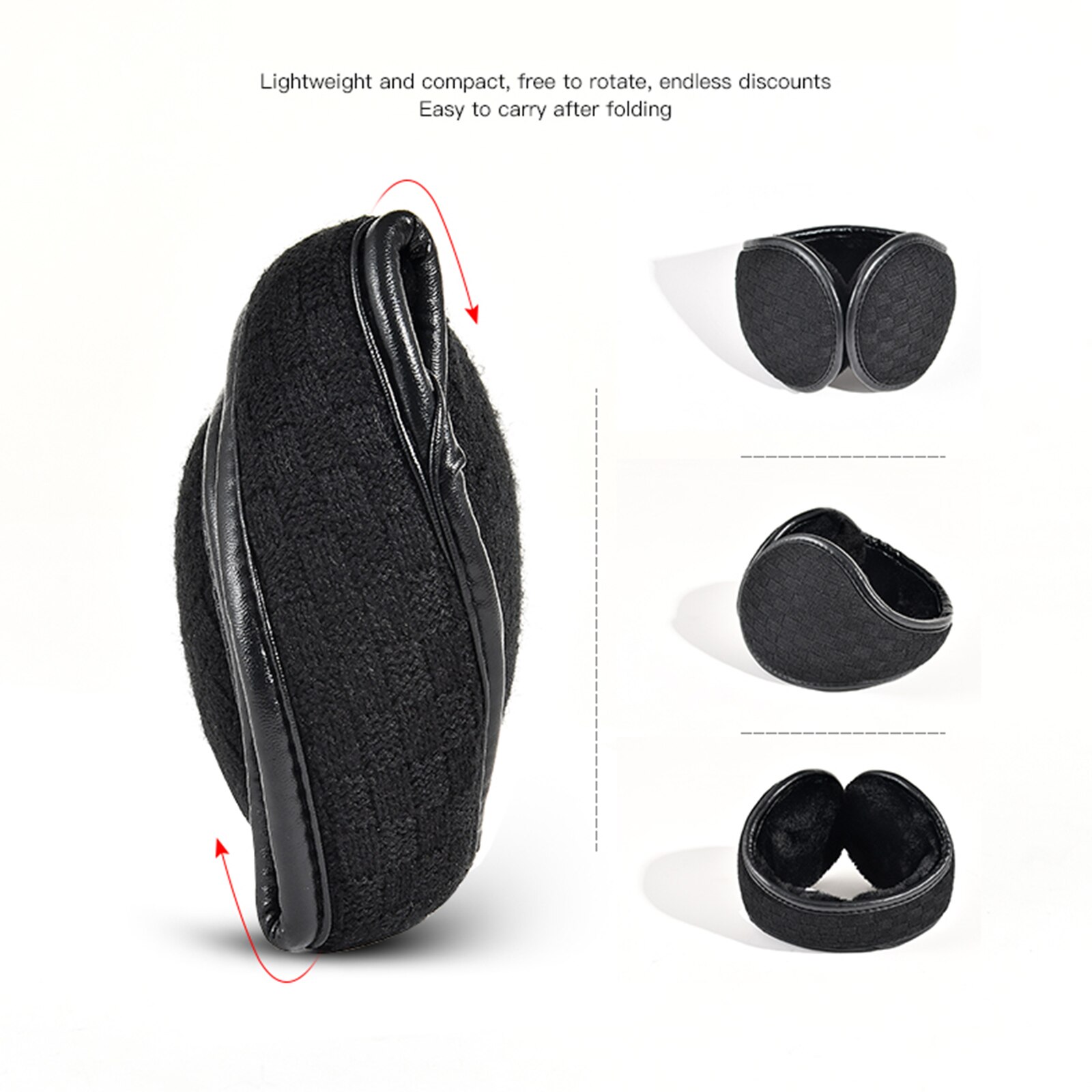 Calentadores de orejas para hombre y mujer, orejeras cálidas de lana plegables a prueba de viento para ciclismo, correr, esquiar, Invierno