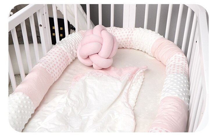 2.5m baby bed bumper crib bumper room decoration room decor toddler bed baby bumper: Pink