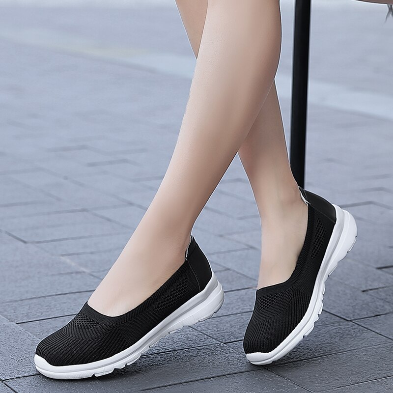 LEMAI Flats Women Shoes Summer Breathable Mesh Casual Shoes Woman Slip-on creepers moccasins Ladies Loafers Shoes