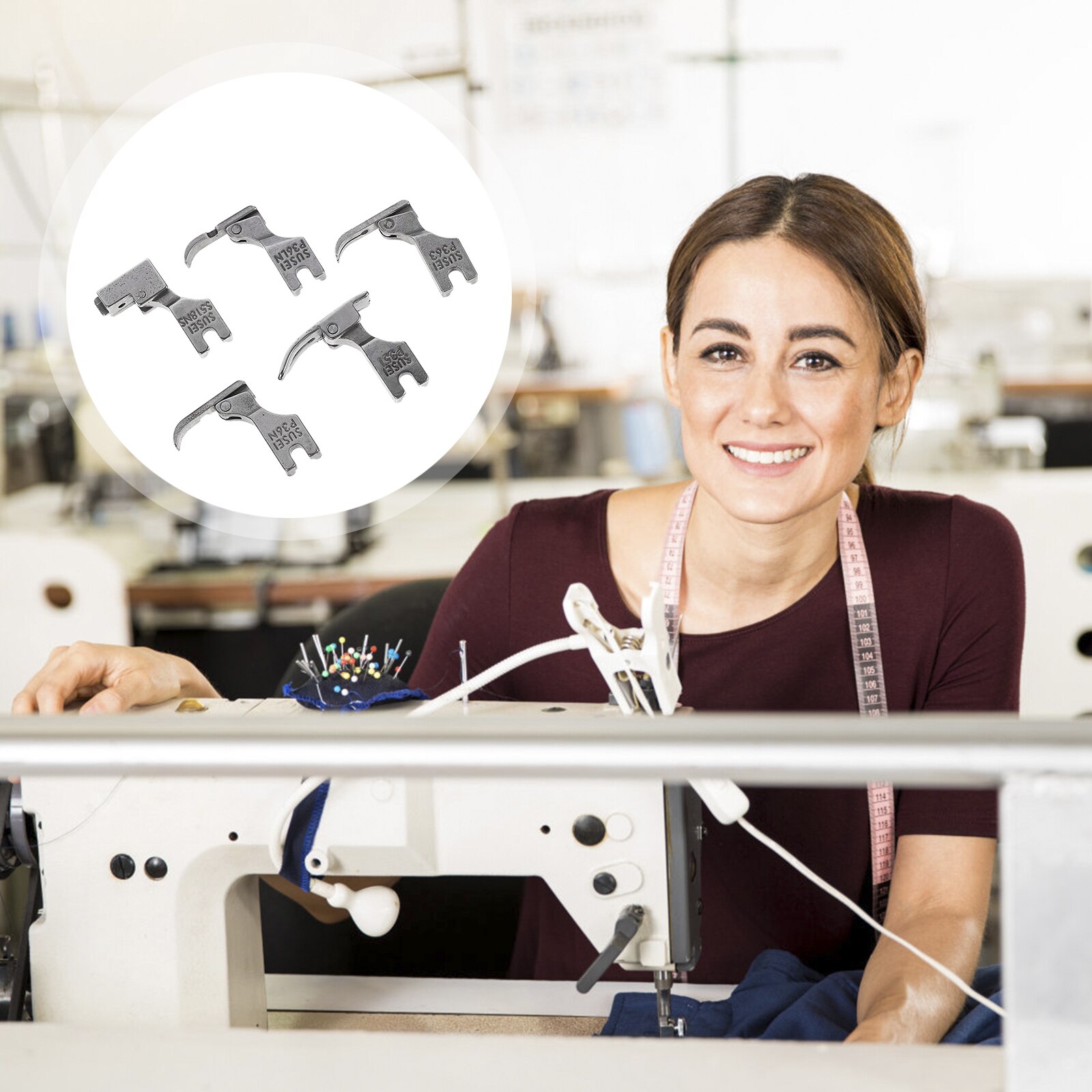 5Pcs Presser Feet for Juki Industrial Sewing Machine S518NS P36LN P36N P351 P363 (Silver)