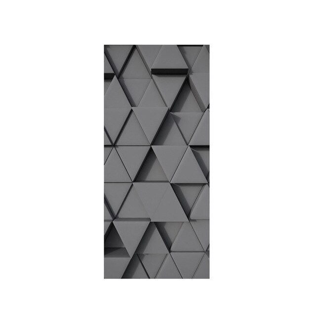 Pvc selvklæbende soveværelse 3d geometrisk dørklistermærke diy renovering vægmaleri vandtæt print billede boligindretning renovering plakat: Dør lxr 5792-02 / 77 x 200cm