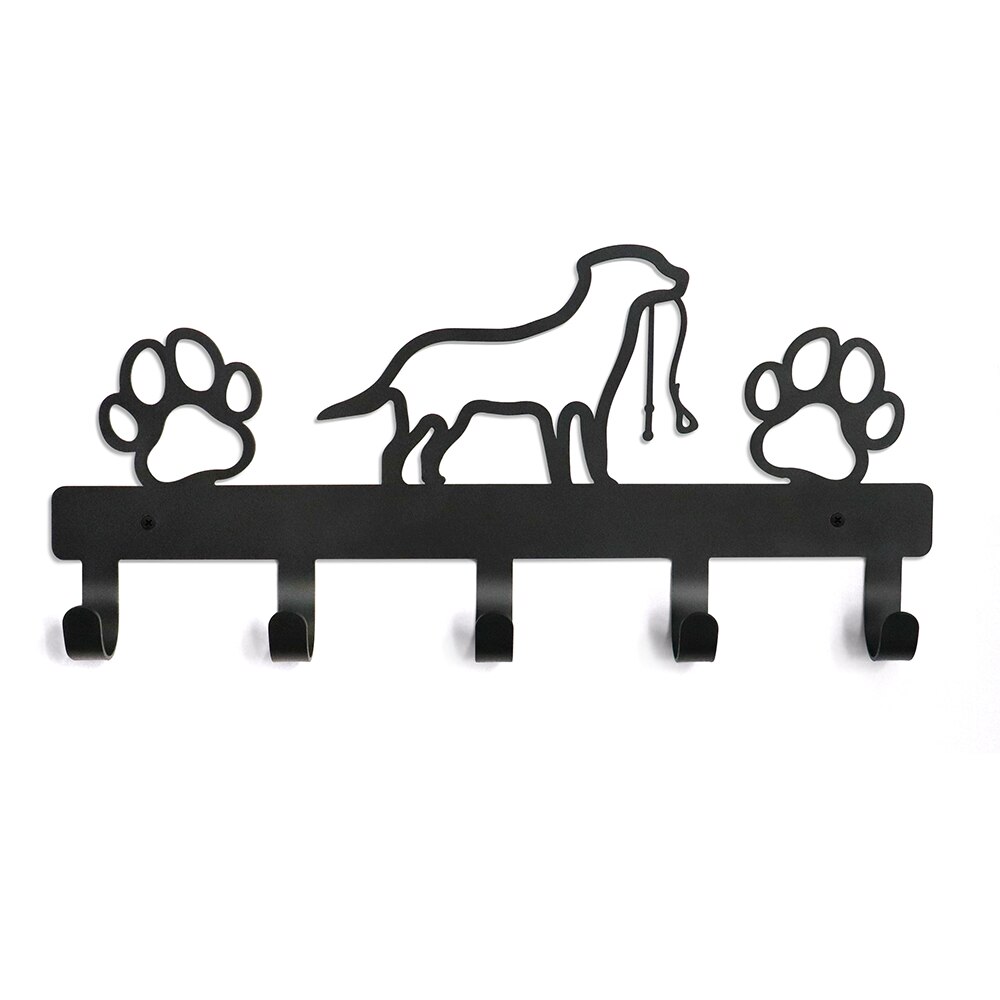 Gancho de Metal montado en la pared para perros y gatos, perchero duradero para ropa, soporte para llaves, organizador de abrigos para mascotas, accesorios para mascotas: Negro