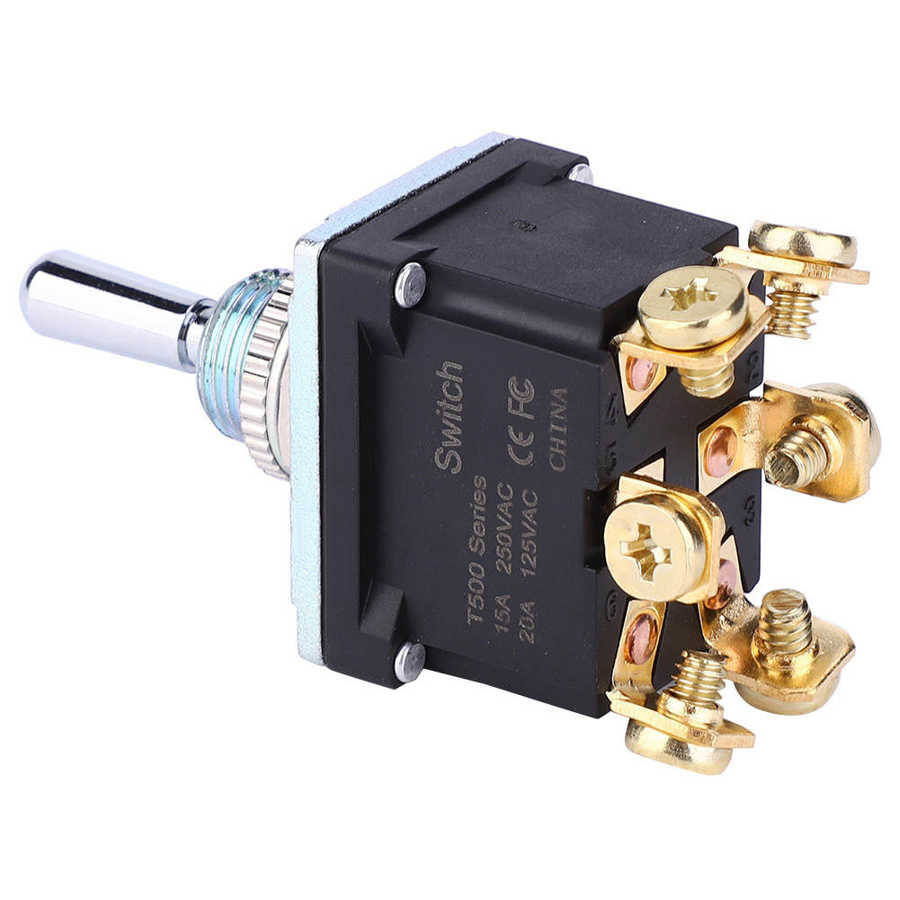 20a 125v biler båd tung vippekontakt dpdt on-off-on switch 6 terminal