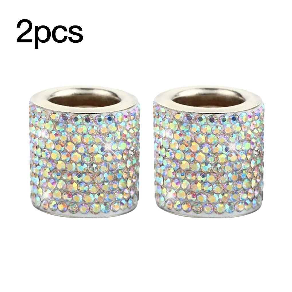 2 uds. Reposacabezas de asiento, decoración de Collar de diamantes de imitación, reposacabezas automotriz, decoración de anillo de cristal, amarillo: colorful