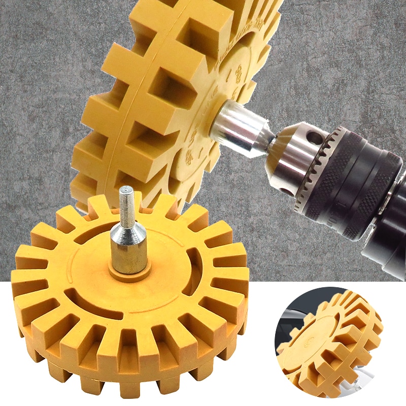 Pneumatic Rubber Eraser Wheel Pad Rubber Disk Decal Eraser Wheel Car Sticker Remover Paint Cleaner Car Polish Auxiliary Tool