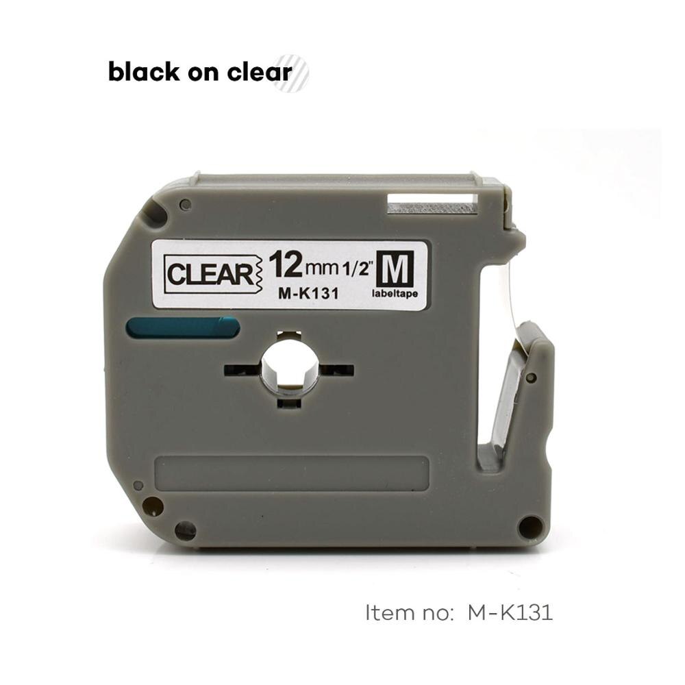 12mm MK-131 black on clear label tapes M-K131 MK131 MK 131 mk131 mk-131 Compatible brother p-touch Label Printer for PT-80 PT-70: Default Title
