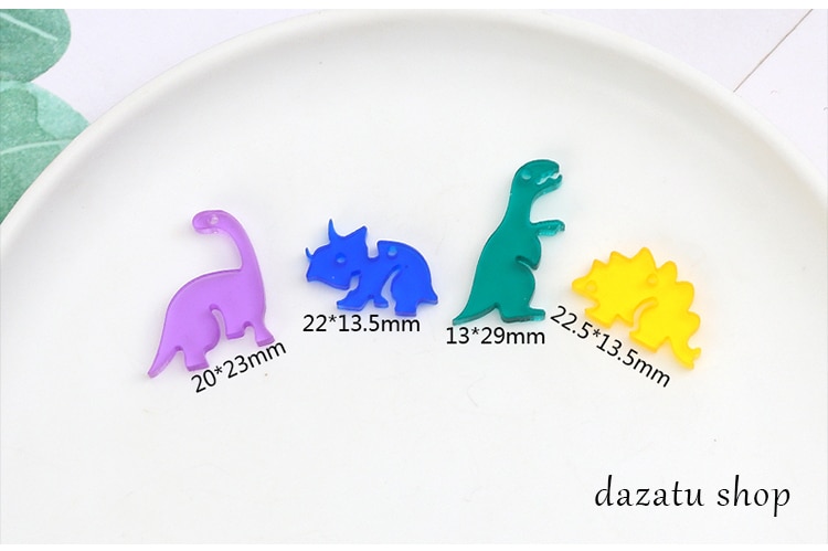 50pcs Cute Dinosaur Resin Small Charms Jewelry Findings For Child Earrings Necklace Bracelet Brooch DIY Handmade Accessories