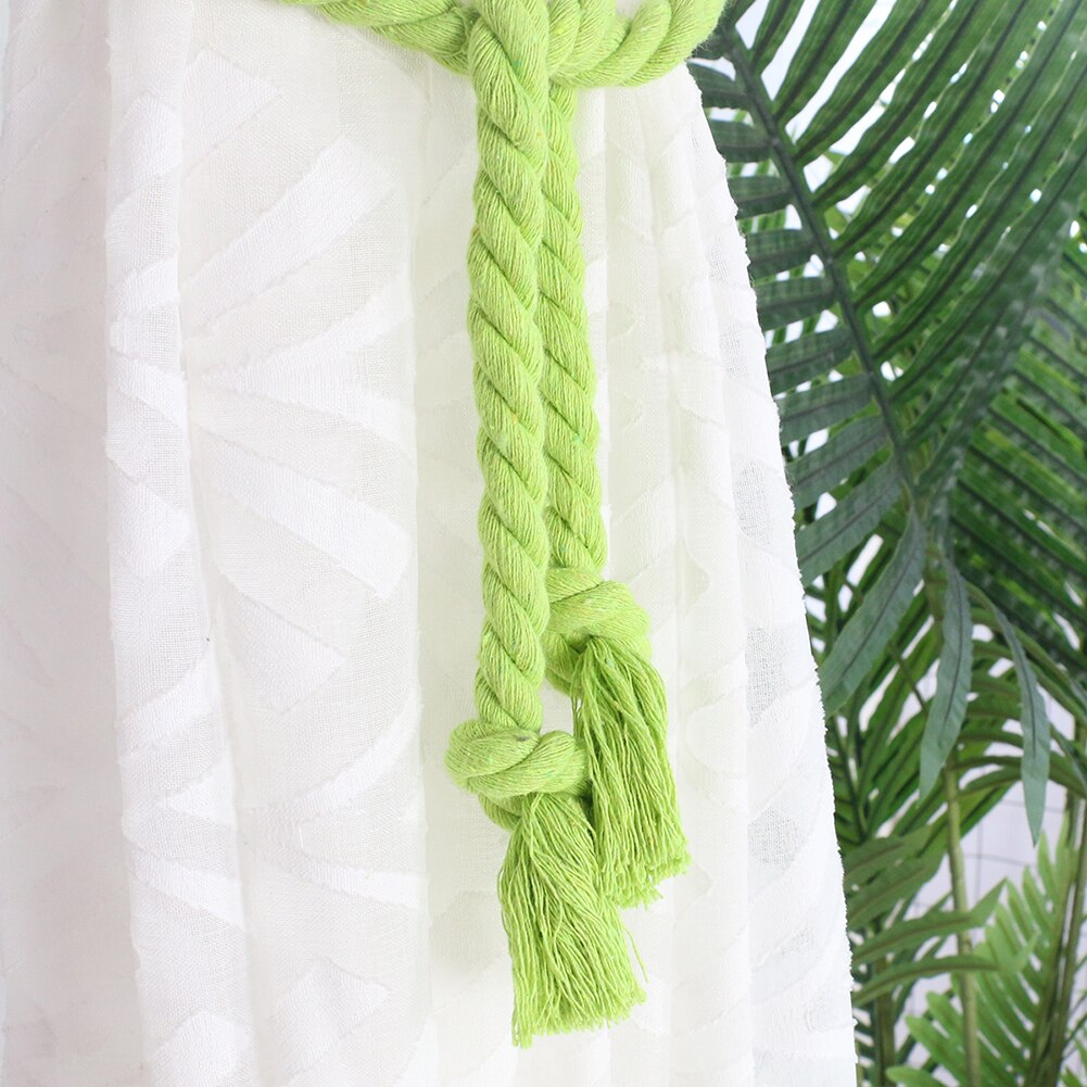 Curtain Buckles Tie Rope Handmade Weaving Cotton Linen Clips Tiebacks Holder Solid Color Curtain Holder Rope Home Decor