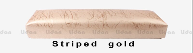 LIDAN Manicure Hand Pillow Rectangle Leather Pad Hand Holder Nail Art Tool: Gold