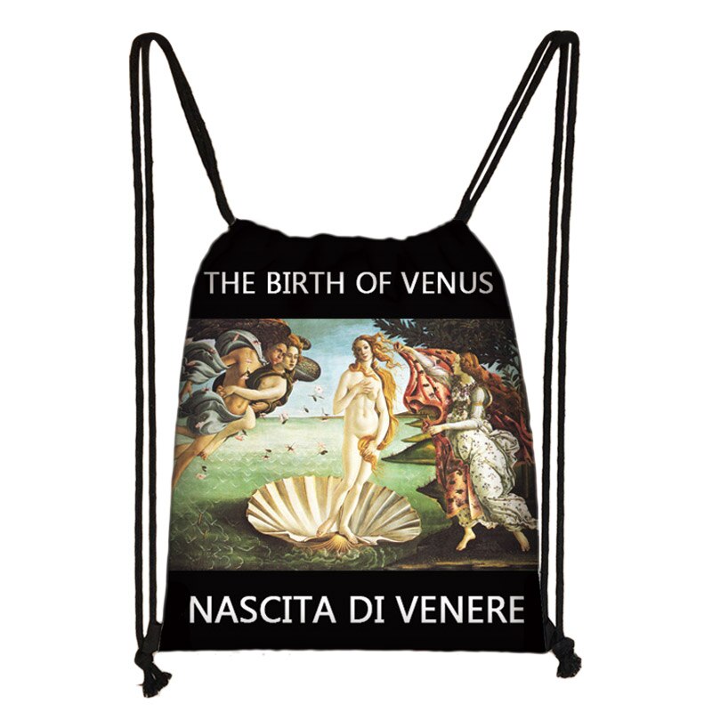 Sac à dos drôle Mona Lisa, sac de nuit étoilé pour femmes, van Gogh, Michelangelo, Da Vinci, sac à bandoulière, rangement de: skdsppooff18